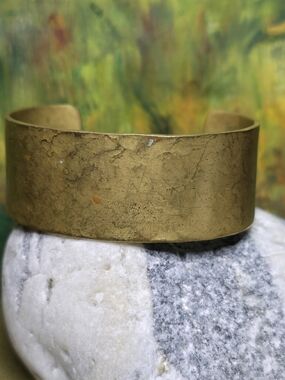 Brushed Gold-Tone Wide Cuff Bracelet - Men's Jewelry